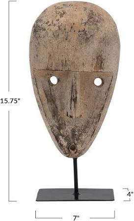 Wood Mask on Stand
