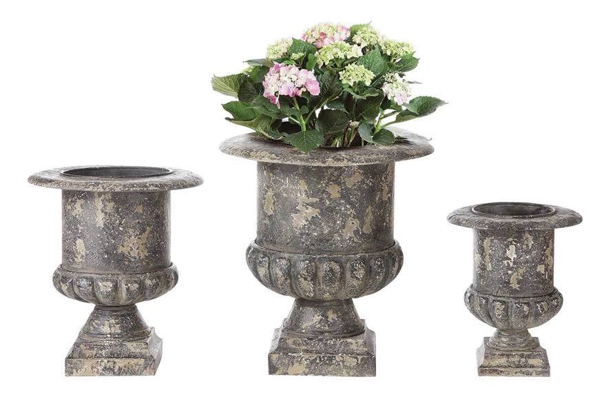 Distressed Metal Urns