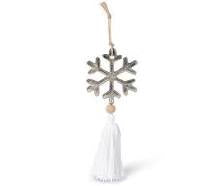 Cast Aluminum Snowflake with Tassel Ornament