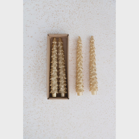10"H Unscented Tree Shaped - Gold