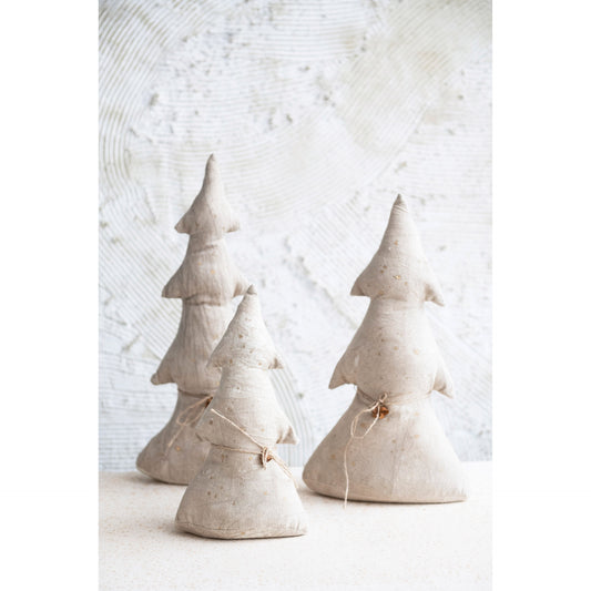 8-1/4"L x 3"W x 18"H Antiqued Canvas Tree with Bells