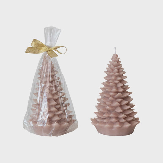 3-3/4" Round x 5"H Unscented Tree Shaped Candle