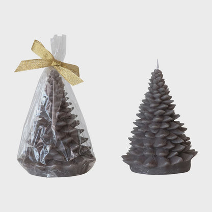 4" Round x 7"H Unscented Tree Shaped Candle