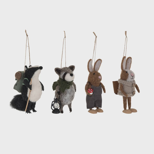 Handmade Wool Felt Forest Animal Ornament